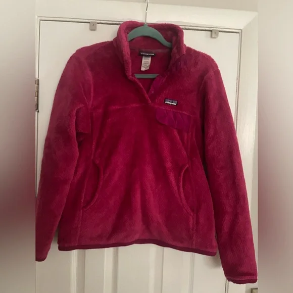Hot Pink Women’s Patagonia Snap-T Fleece Pullover size S - Picture 3 of 4